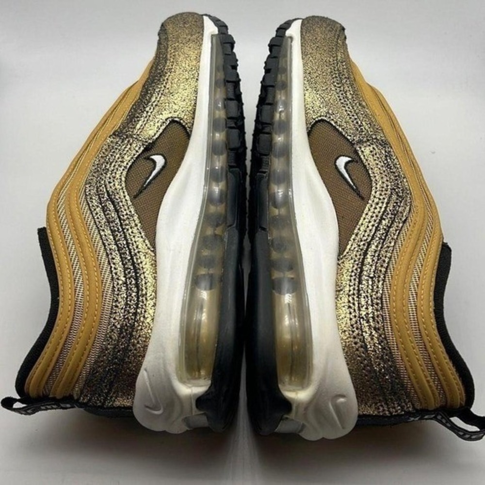 Nike Air Max 97 gold off noir twine white metallic Shoes DO5881-700 women 6 NWB - Picture 6 of 8